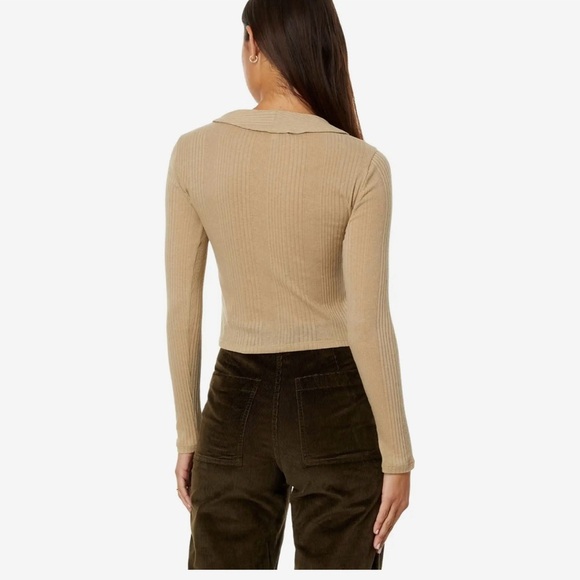 Madewell Variegated Rib V-Neck Polo Women’s Size L -NWOT - Picture 3 of 10